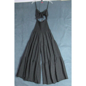 Fashion Nova Jumpsuit Womens Medium Black Montego Bay Wide Leg Cut Out NWT